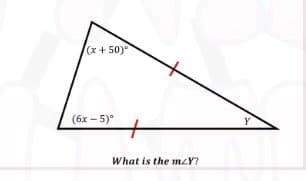 (x+ 50)°
(6x - 5)°
What is the mzY?
