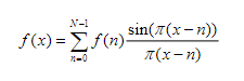 f(x) = Ef(
f(x) = Ef(n)-
N-1
sin(π (x - )
T(x-n)
