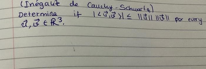 (Inégante de Cauchy - Schwartz)
Determine
2, ER ³.
3
it | 20₁² | ≤ || || |||| for every..