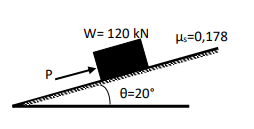 W= 120 kN
H=0,178
0=20°
