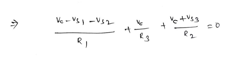 Vc-VS1-VS2
RI
4
Ve
·1₁
R3
+
vc+V53
R2
=0