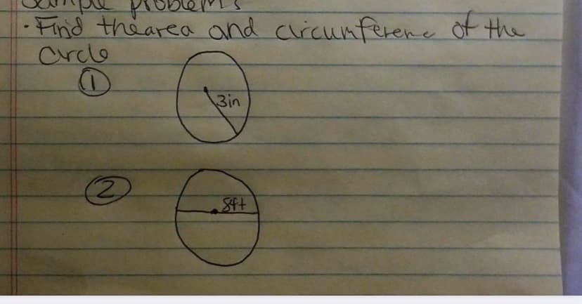 from
.
Find the area and circumference of the
Circle
O
3in
2
84+