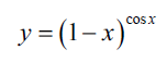 y= (1-x)
cosx
