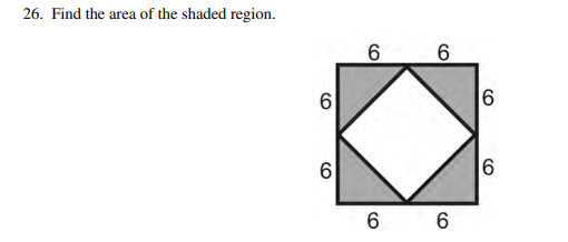 26. Find the area of the shaded region.
6 6
6
6
6
6
6
CO
CO
CO
