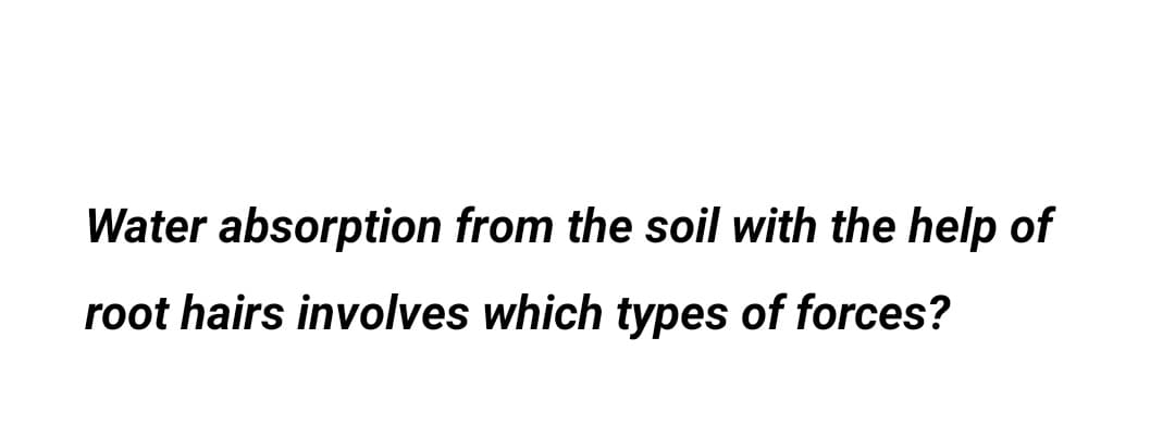 Water absorption from the soil with the help of
root hairs involves which types of forces?
