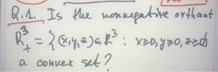 Q.A. Is the nonnepative orthaut
%(D
a conver set ?
set?
