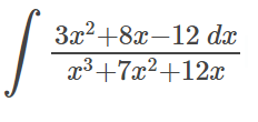 За? +8х —12 dx
x3+7x²+12x
-7x2.
