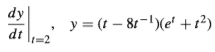 dy
y = (t – 81-1)Xe' +r?)
r=2
dt
