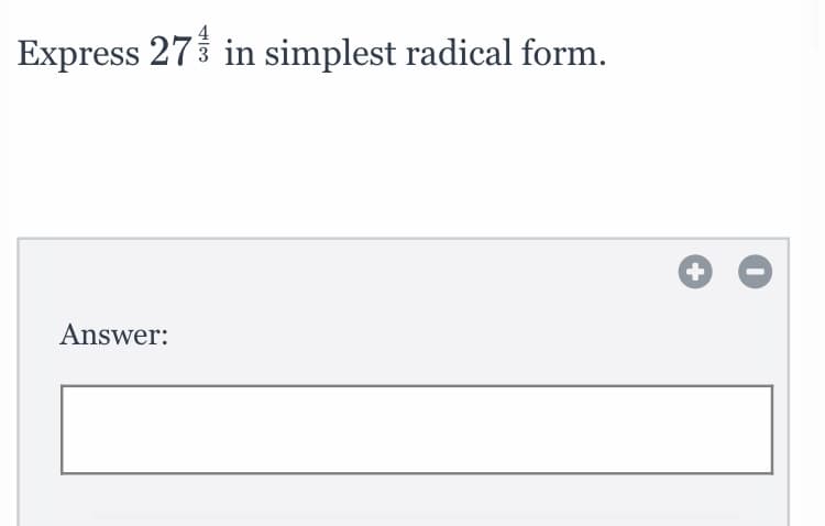 Express 273 in simplest radical form.
Answer:
