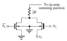 To op-amp
summing junction
2R
by
o bị
