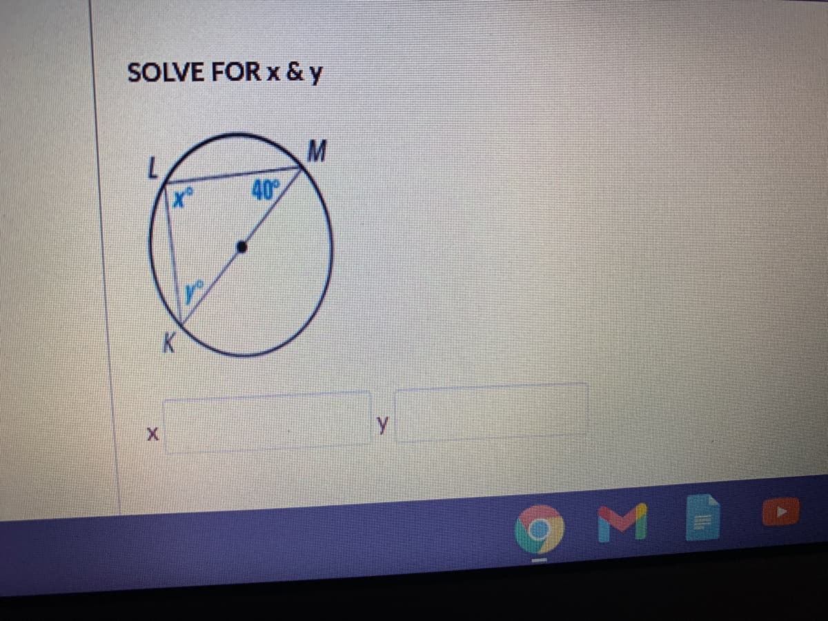 SOLVE FOR x & y
40
K
