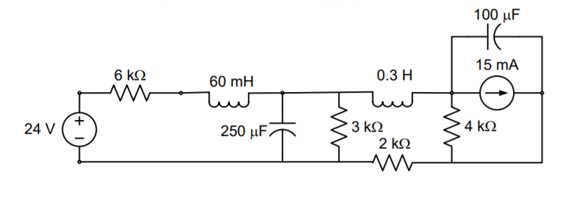 100 µF
15 mA
6 kQ
0.3 H
60 mH
24 V
250 µF
3 k2
4 kQ
2 ΚΩ
