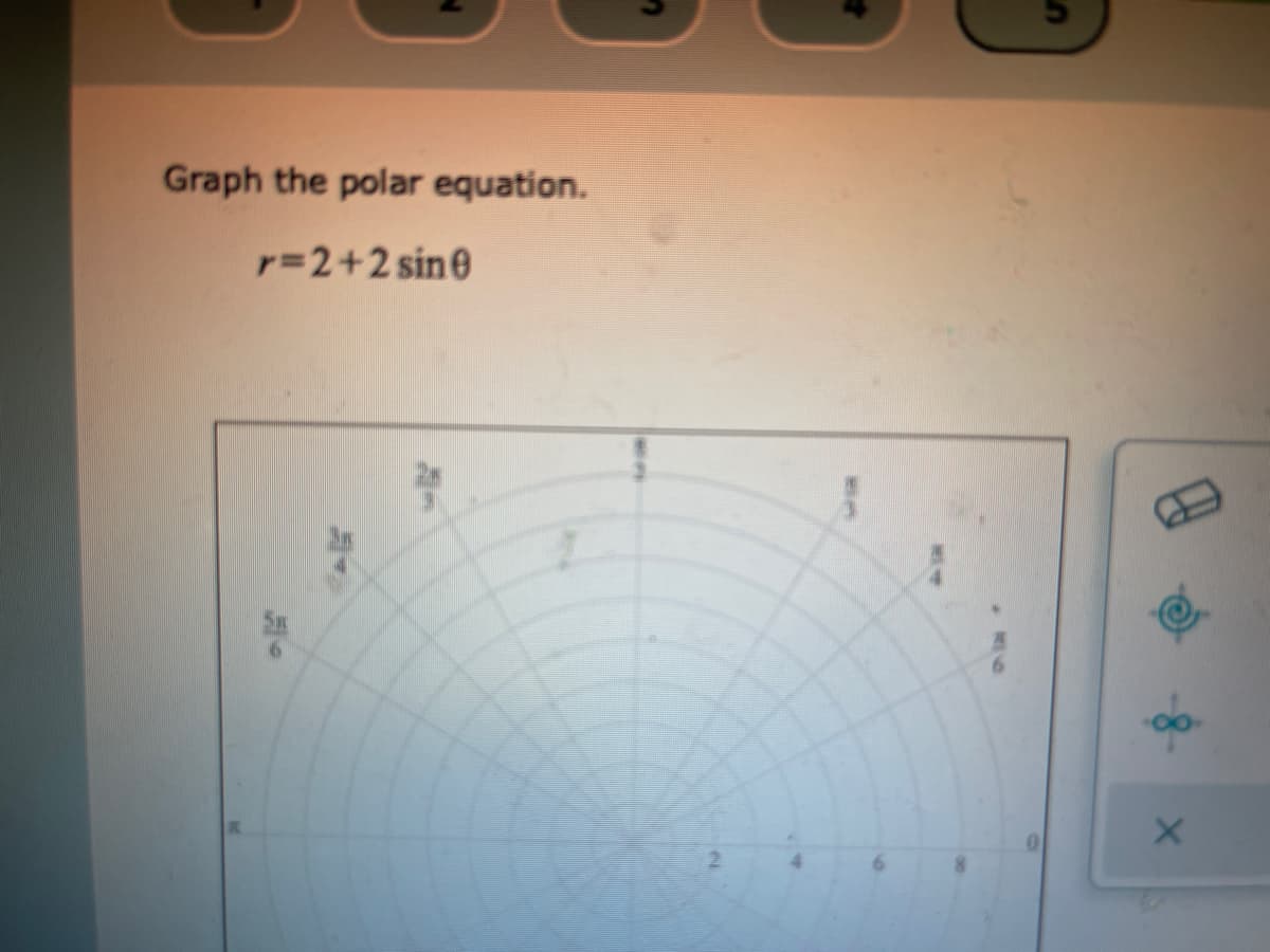 Graph the polar equation.
r=2+2 sine
