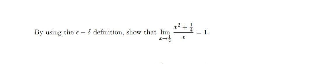By using the e- & definition, show that lim
x→
2² + 1 =
4
X
1.