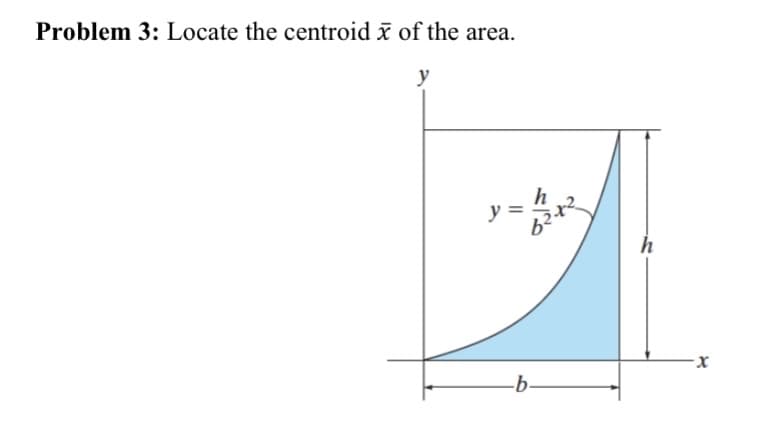 Problem 3: Locate the centroid x of the area.
y =
-b-
