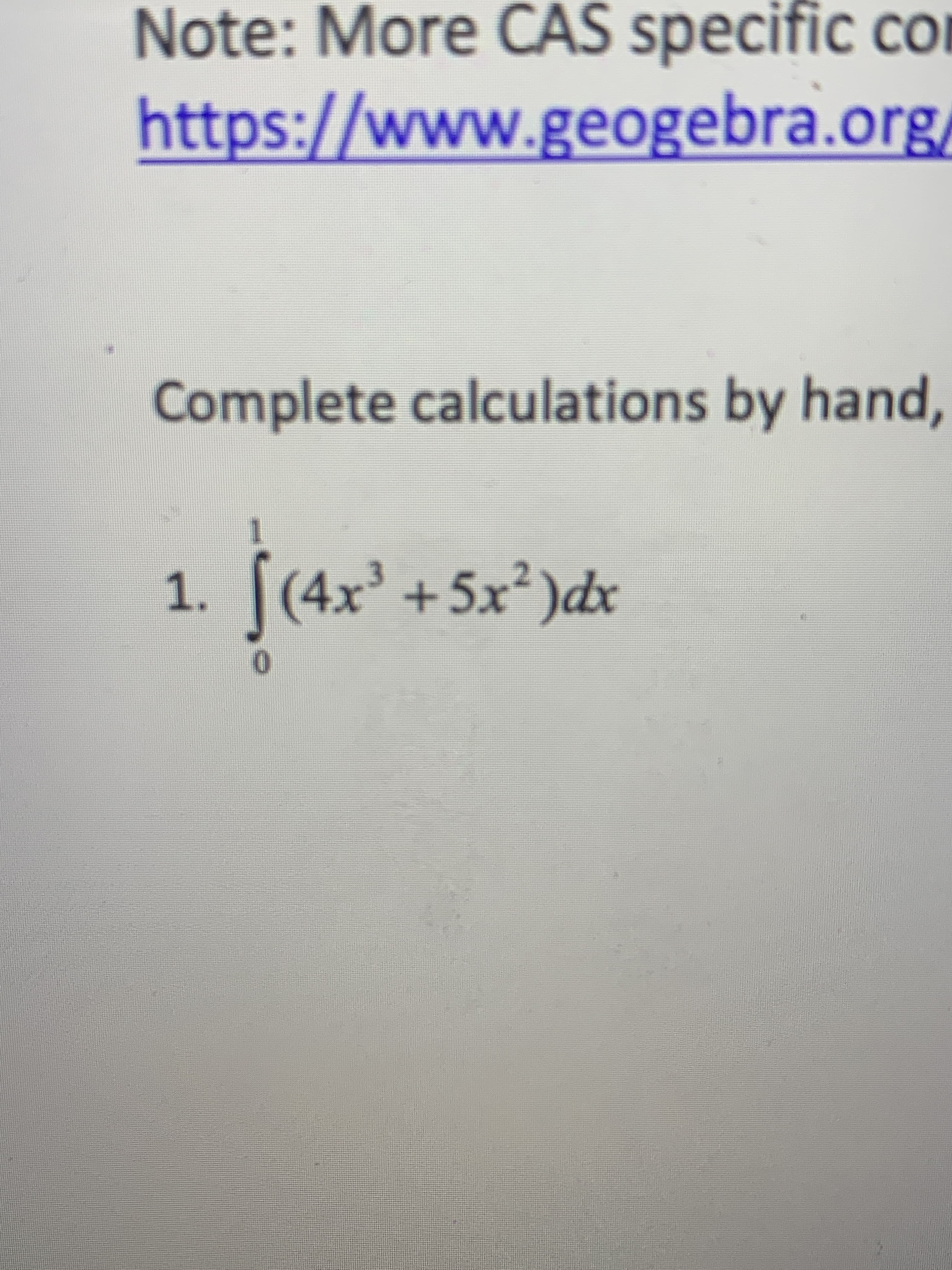 Complete calculations by hand
3.
2
