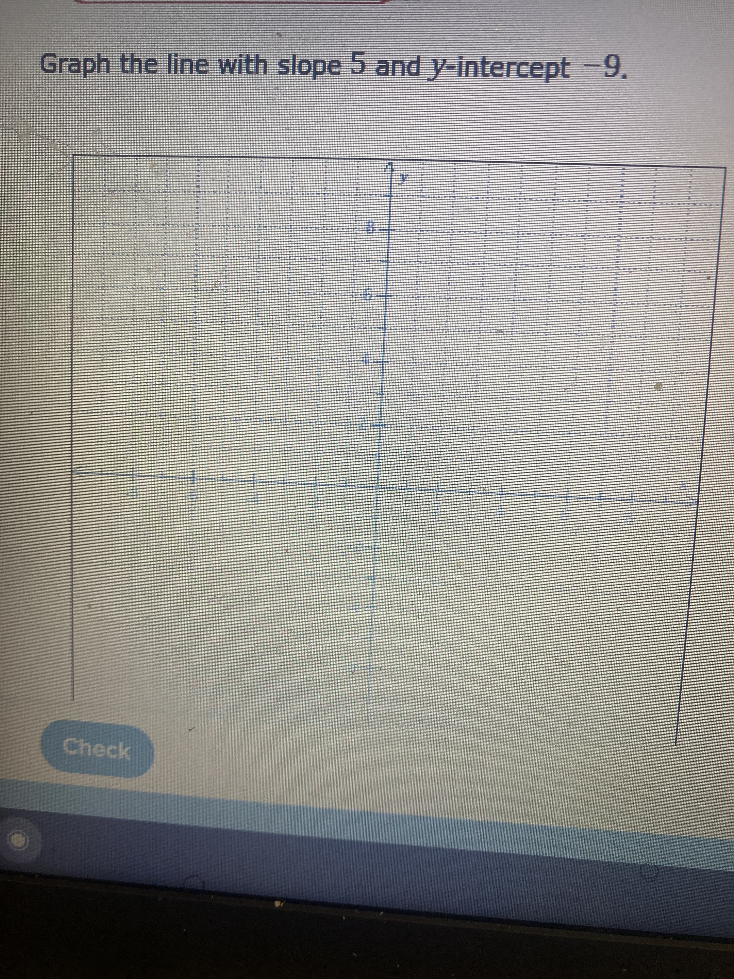 Graph the line with slope 5 and y-intercept -9.
