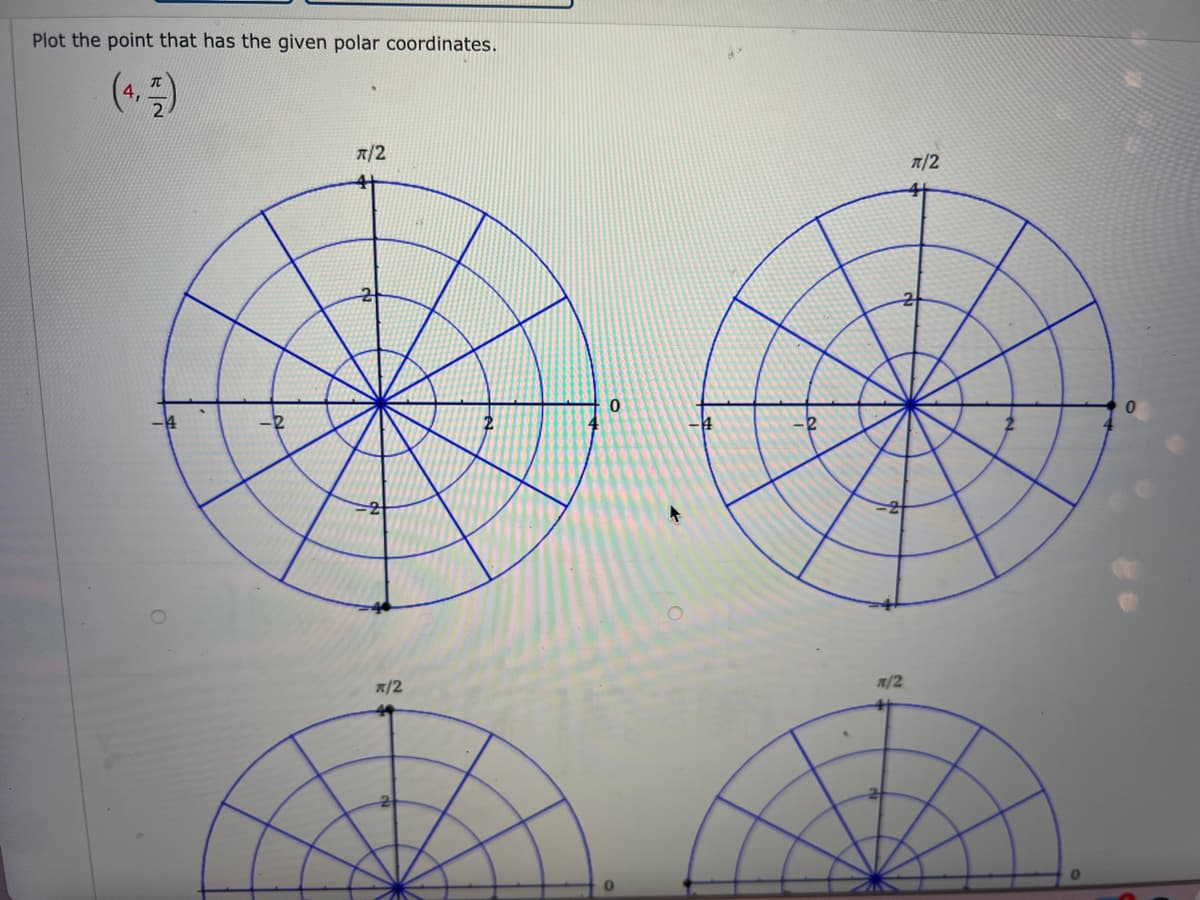 Plot the point that has the given polar coordinates.
R/2
41
2
π/2
0
0
144
R/2
π/2
0