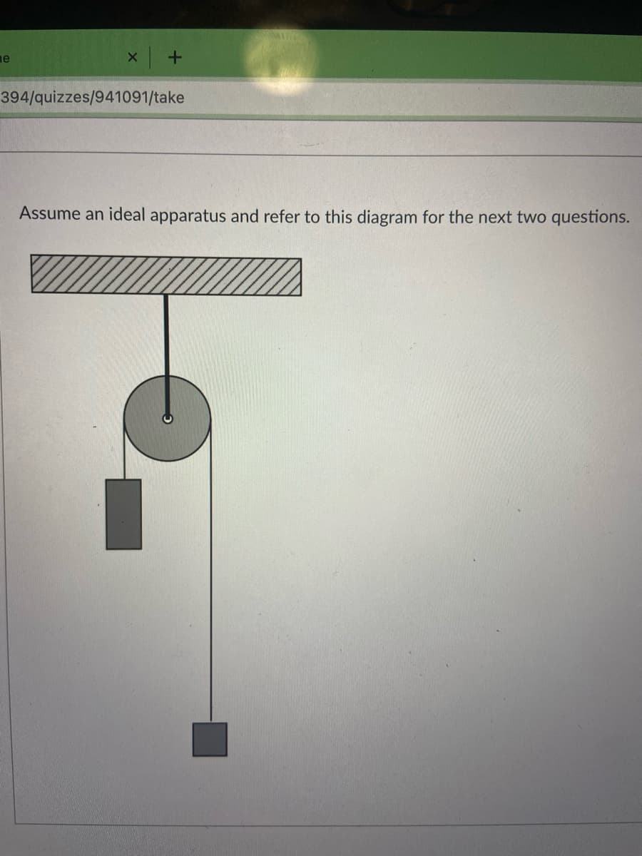 ne
394/quizzes/941091/take
Assume an ideal apparatus and refer to this diagram for the next two questions.
