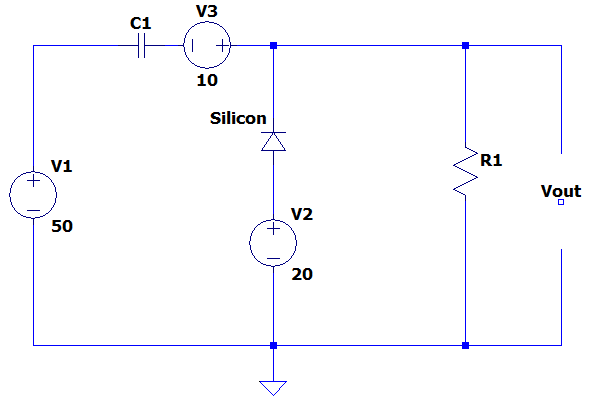 V3
C1
10
Silicon
R1
V1
Vout
V2
50
20
