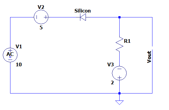 V2
Silicon
R1
V1
AC
10
V3
2
Vout
