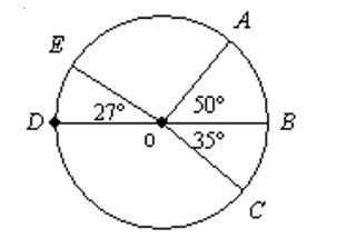 A
E
27°
50°
D.
B
35°
