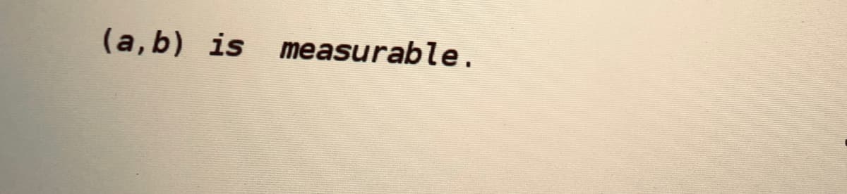 (a, b) is measurable.
