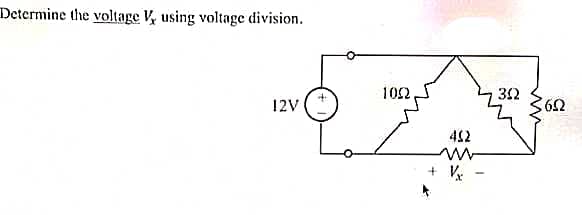 Determine the voltage V, using voltage division.
12V
1022
+
452
392
ww
€652
