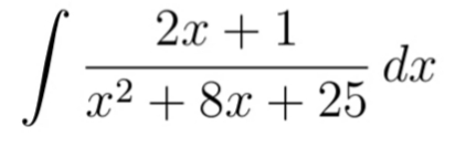 2х + 1
dx
x2 + 8x + 25
