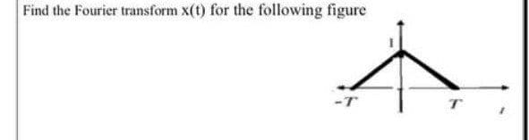 Find the Fourier transform x(t) for the following figure
T