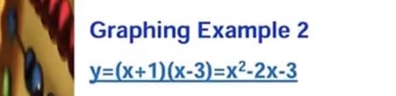 Graphing Example 2
y=(x+1)(x-3)=x²-2x-3
