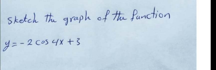 Sketch the graph of He function
y=- 2 cos 4x +3

