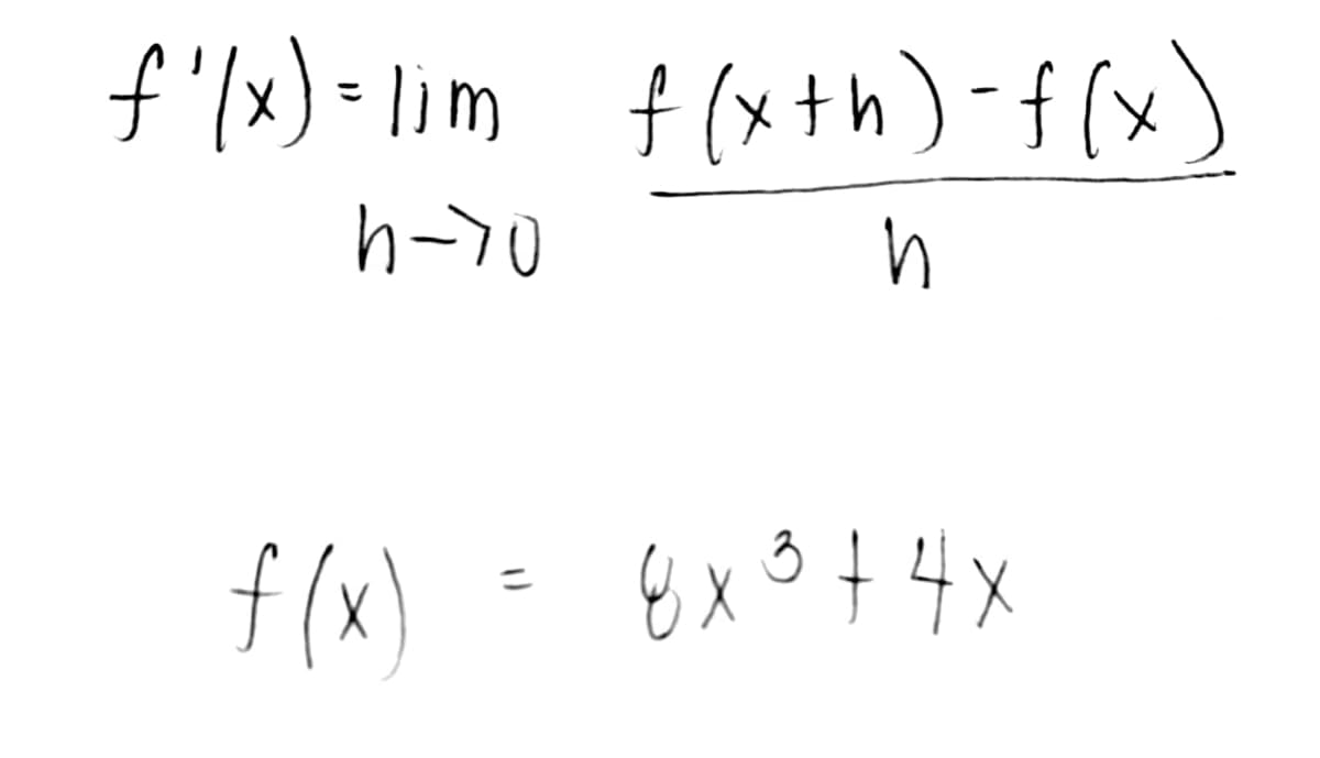 f'lx) - lim t(x+h)-f(x)
h-70
f(x)
8x
