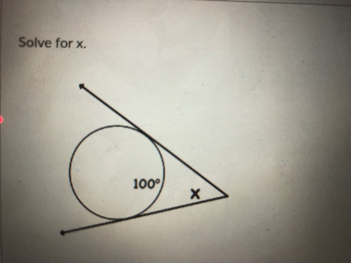 Solve for x.
100°
