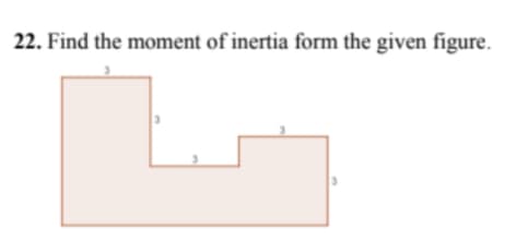 22. Find the moment of inertia form the given figure.