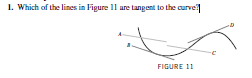 1. Which of the lines in Figure 11 are tangent to the curve
FIGURE 11
