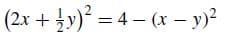 (2x+y) = 4 – (x – y)?
