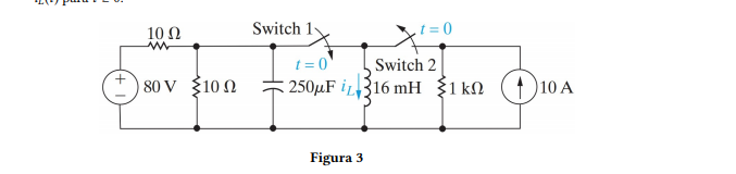 10 N
Switch 1
,t = 0
t = 0
250µF İL316 mH {1 kN
Switch 2
80 V {10 0
10 A
Figura 3
