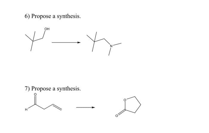 6) Propose a synthesis.
OH
Yo
7) Propose a synthesis.
l
H
D