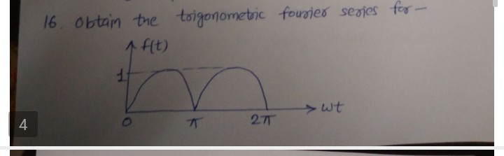 16. Obtain the toigonometric fourier seajes for-
A fit)
>wt
277
