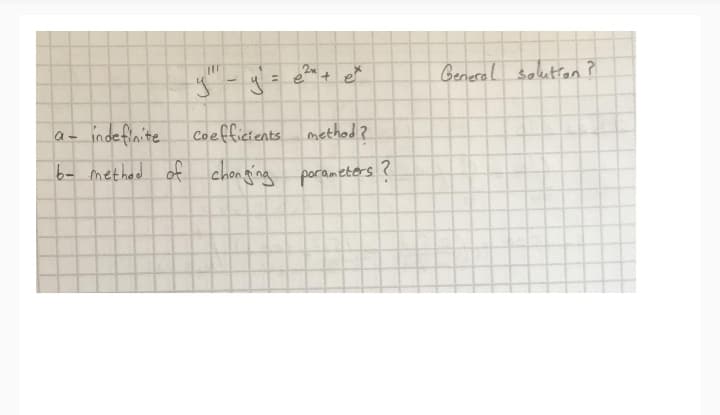 General solutron ?
indefinite
Coefficients method ?
16- method of
chonging
porametors ?
