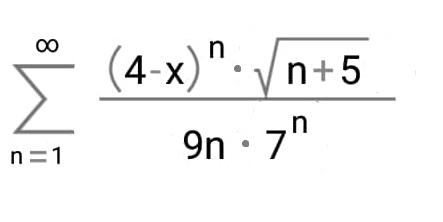 00
(4-x)"· /n+5
in
9n · 7"
n=1
