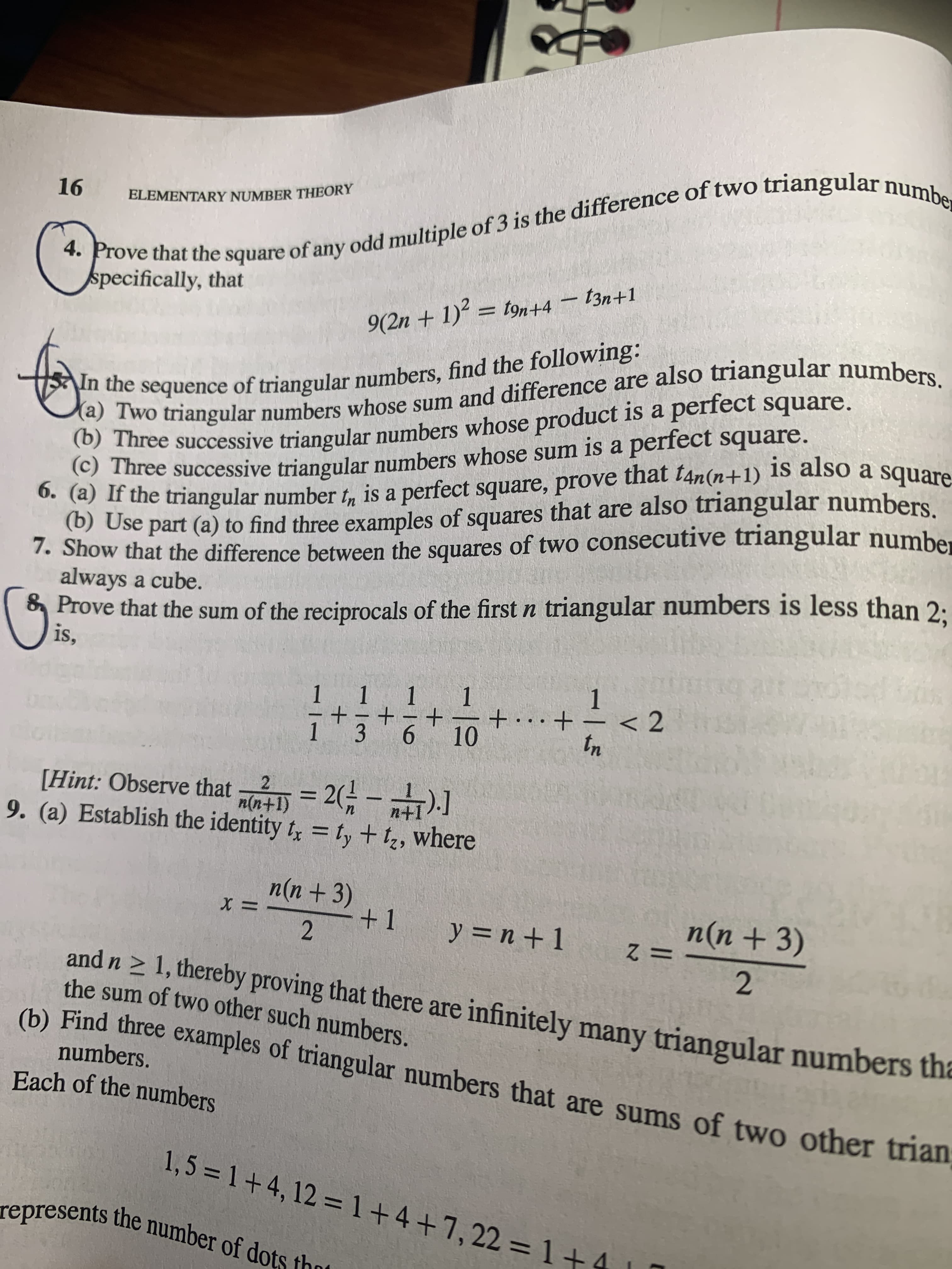 ELEMENTARY NUMBER THEORY
9(2n + 1) = t9n+4
– t3n+1
-
