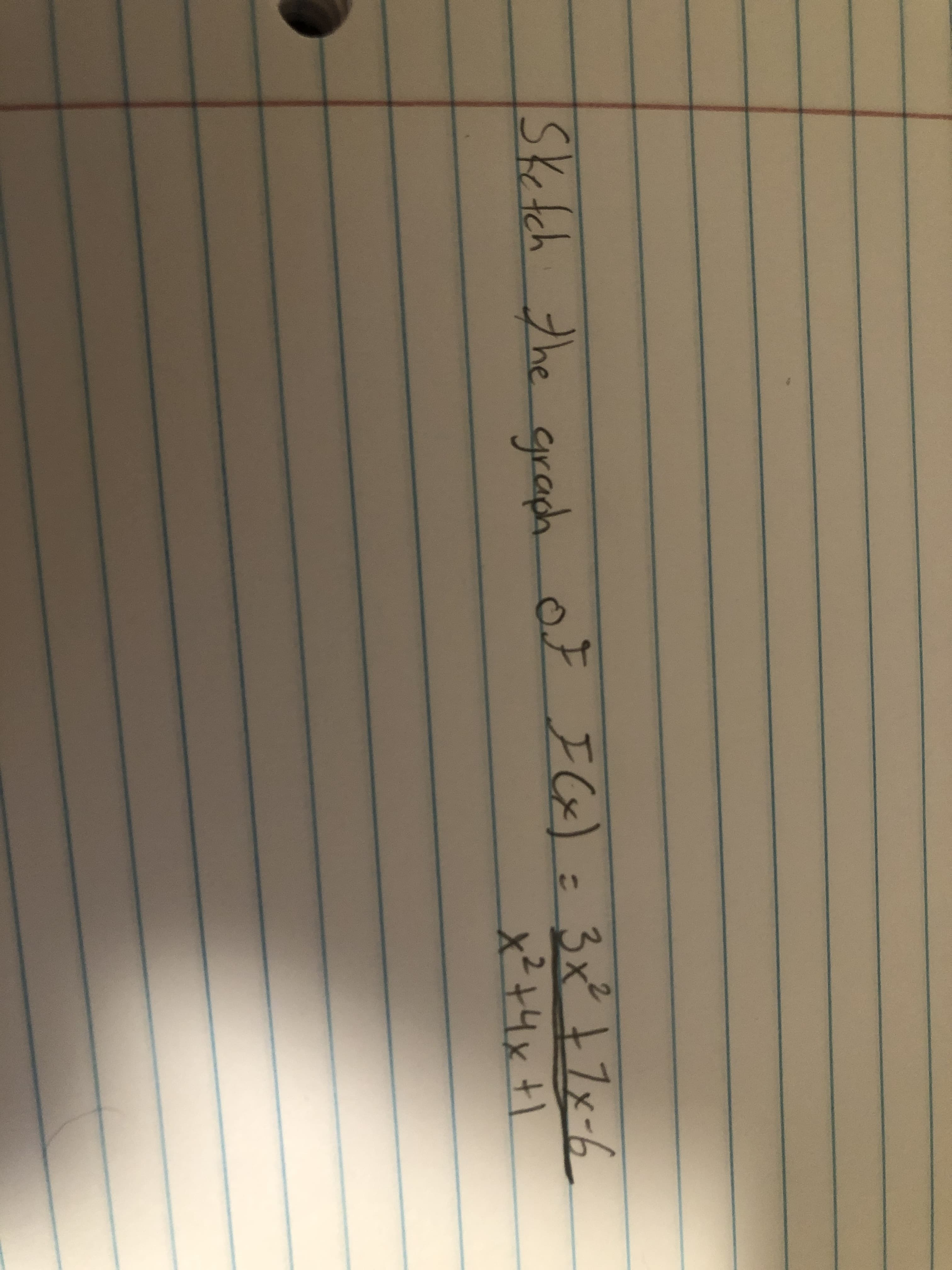 Sketch the crach oF I (x) = 3x² +7x-6
x²+4x+1
F I(x)
