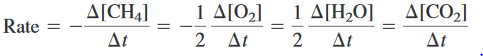 Δ[CH4
1 A[O2]
2 At
1 A[H,O]
A[CO2]
Rate
Δι
Δι
At
