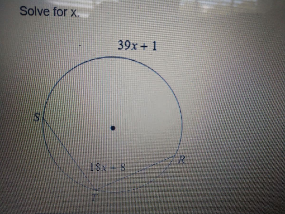 Solve for x.
39x+1
18x 8
.
