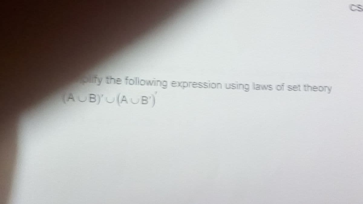 plify the following expression using laws of set theory
(AUB)U(AUB)
