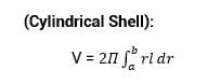 (Cylindrical Shell):
V = 211 frl dr