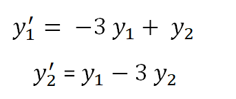 y=-3y₁ + y₂
y₂ = y₁ - 3 Y₂