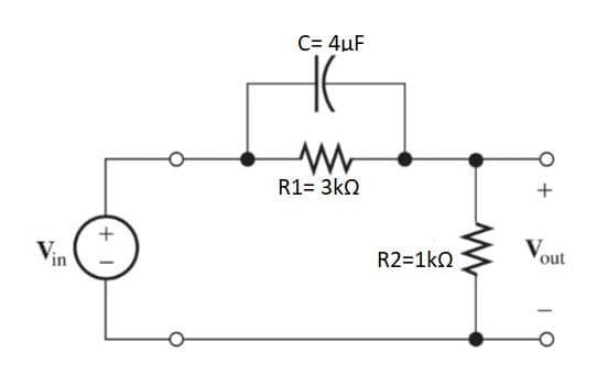 V
in
C= 4uF
HE
R1= 3kΩ
R2=1kΩ
Vout